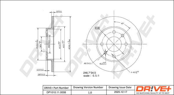 Dr!ve+ DP1010.11.0008 - Спирачен диск vvparts.bg