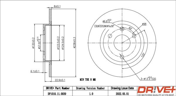 Dr!ve+ DP1010.11.0039 - Спирачен диск vvparts.bg