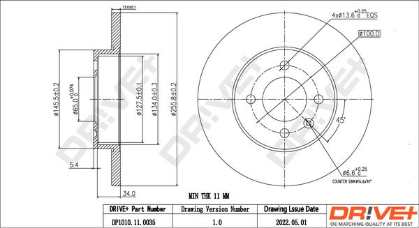 Dr!ve+ DP1010.11.0035 - Спирачен диск vvparts.bg