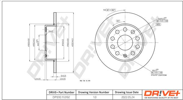 Dr!ve+ DP1010.11.0192 - Спирачен диск vvparts.bg