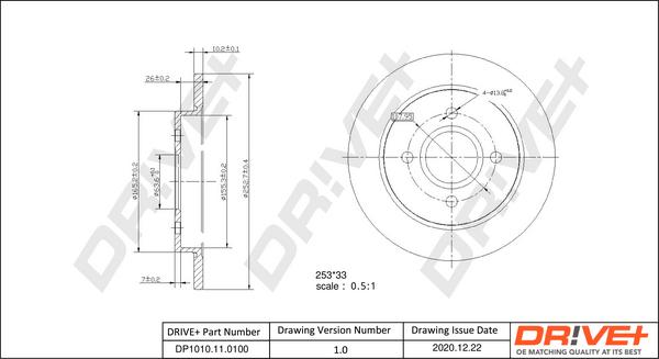 Dr!ve+ DP1010.11.0100 - Спирачен диск vvparts.bg