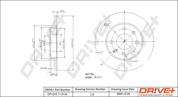 Dr!ve+ DP1010.11.0134 - Спирачен диск vvparts.bg