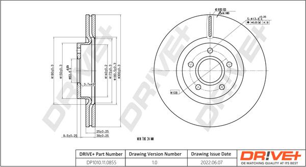 Dr!ve+ DP1010.11.0855 - Спирачен диск vvparts.bg