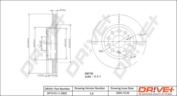 Dr!ve+ DP1010.11.0852 - Спирачен диск vvparts.bg