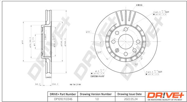 Dr!ve+ DP1010.11.0346 - Спирачен диск vvparts.bg