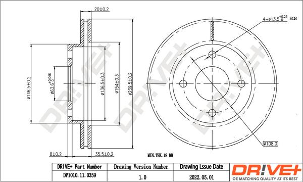 Dr!ve+ DP1010.11.0359 - Спирачен диск vvparts.bg