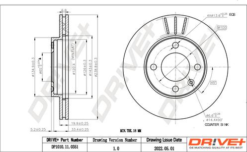 Dr!ve+ DP1010.11.0351 - Спирачен диск vvparts.bg