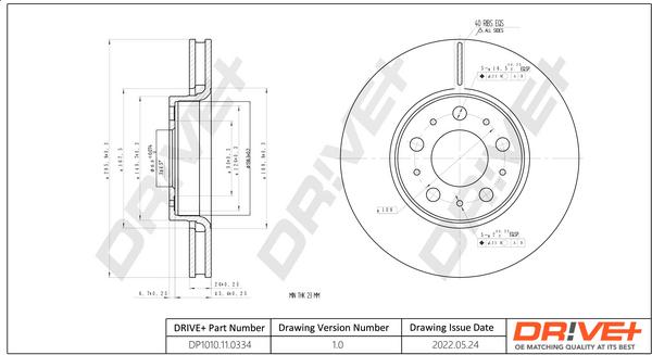 Dr!ve+ DP1010.11.0334 - Спирачен диск vvparts.bg