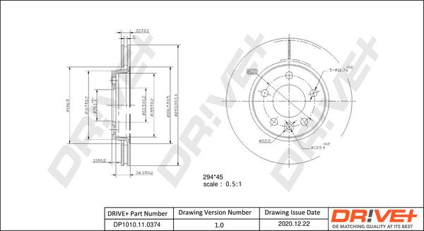 Dr!ve+ DP1010.11.0374 - Спирачен диск vvparts.bg