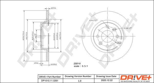 Dr!ve+ DP1010.11.0261 - Спирачен диск vvparts.bg