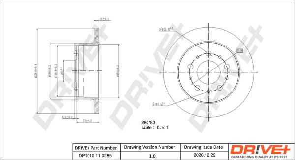 Dr!ve+ DP1010.11.0285 - Спирачен диск vvparts.bg