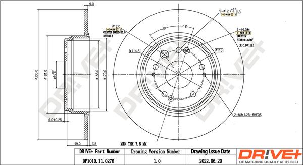 Dr!ve+ DP1010.11.0276 - Спирачен диск vvparts.bg