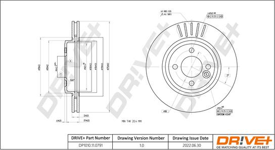 Dr!ve+ DP1010.11.0791 - Спирачен диск vvparts.bg