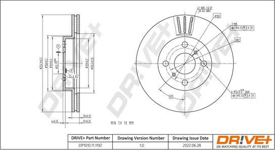 Dr!ve+ DP1010.11.1192 - Спирачен диск vvparts.bg