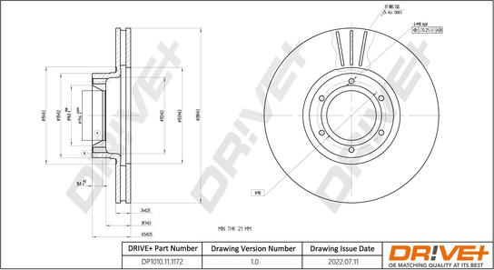 Dr!ve+ DP1010.11.1172 - Спирачен диск vvparts.bg