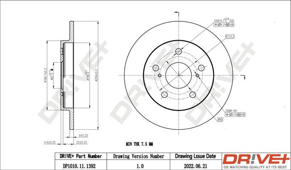 Dr!ve+ DP1010.11.1392 - Спирачен диск vvparts.bg