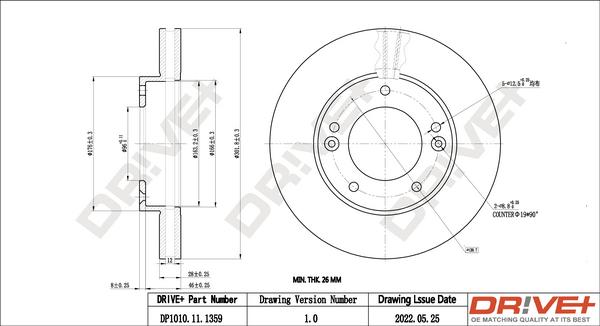 Dr!ve+ DP1010.11.1359 - Спирачен диск vvparts.bg