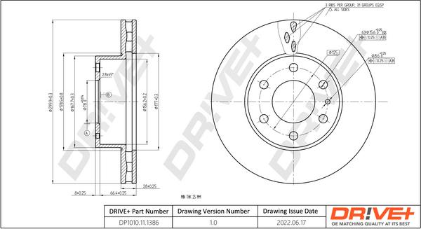 Dr!ve+ DP1010.11.1386 - Спирачен диск vvparts.bg