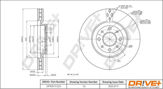 Dr!ve+ DP1010.11.1223 - Спирачен диск vvparts.bg