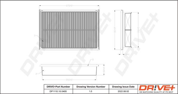 Dr!ve+ DP1110.10.0495 - Въздушен филтър vvparts.bg