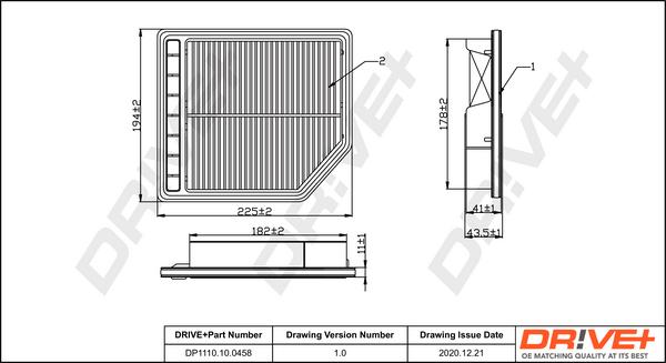 Dr!ve+ DP1110.10.0458 - Въздушен филтър vvparts.bg