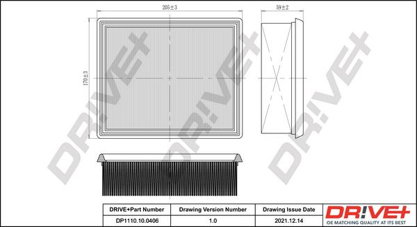 Dr!ve+ DP1110.10.0406 - Въздушен филтър vvparts.bg