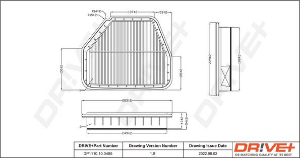 Dr!ve+ DP1110.10.0485 - Въздушен филтър vvparts.bg