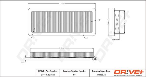 Dr!ve+ DP1110.10.0432 - Въздушен филтър vvparts.bg