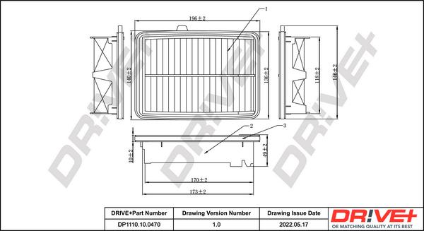 Dr!ve+ DP1110.10.0470 - Въздушен филтър vvparts.bg