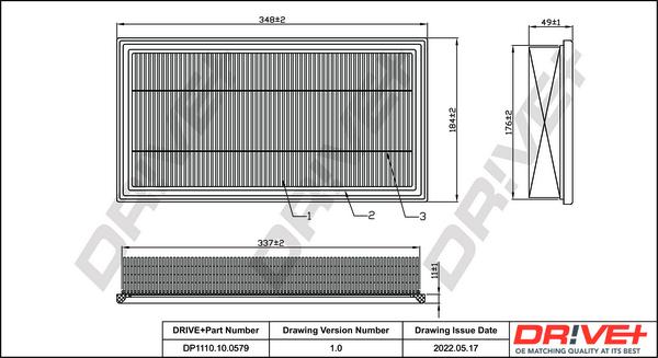 Dr!ve+ DP1110.10.0579 - Въздушен филтър vvparts.bg