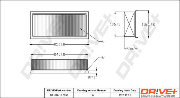 Dr!ve+ DP1110.10.0695 - Въздушен филтър vvparts.bg