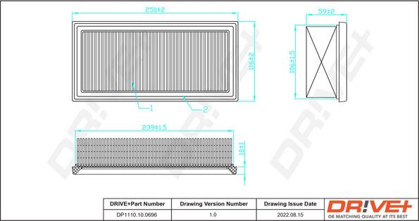 Dr!ve+ DP1110.10.0696 - Въздушен филтър vvparts.bg