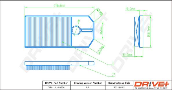 Dr!ve+ DP1110.10.0658 - Въздушен филтър vvparts.bg