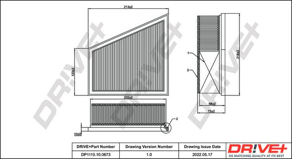 Dr!ve+ DP1110.10.0673 - Въздушен филтър vvparts.bg