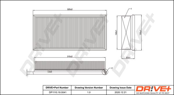 Dr!ve+ DP1110.10.0041 - Въздушен филтър vvparts.bg