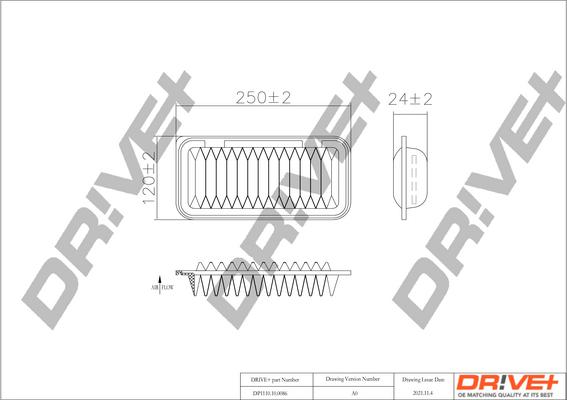 Dr!ve+ DP1110.10.0086 - Въздушен филтър vvparts.bg