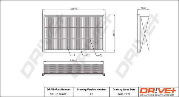 Dr!ve+ DP1110.10.0081 - Въздушен филтър vvparts.bg