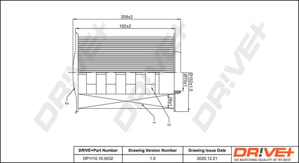 Dr!ve+ DP1110.10.0032 - Въздушен филтър vvparts.bg