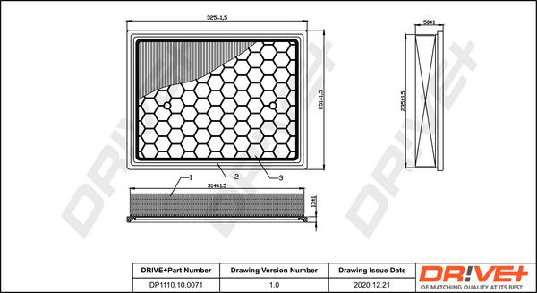 Dr!ve+ DP1110.10.0071 - Въздушен филтър vvparts.bg