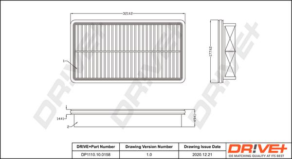 Dr!ve+ DP1110.10.0158 - Въздушен филтър vvparts.bg