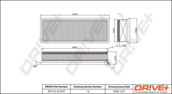 Dr!ve+ DP1110.10.0107 - Въздушен филтър vvparts.bg