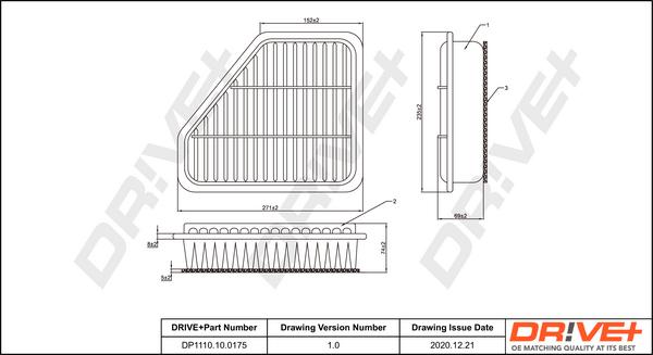 Dr!ve+ DP1110.10.0175 - Въздушен филтър vvparts.bg