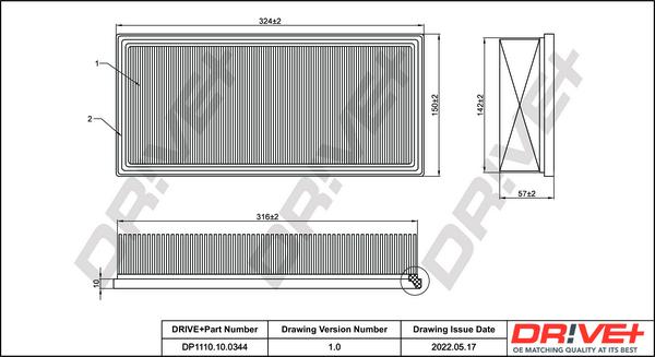 Dr!ve+ DP1110.10.0344 - Въздушен филтър vvparts.bg