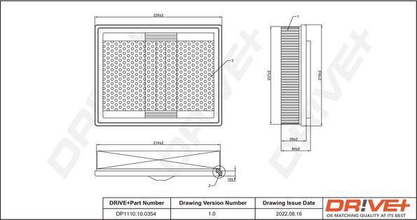 Dr!ve+ DP1110.10.0354 - Въздушен филтър vvparts.bg