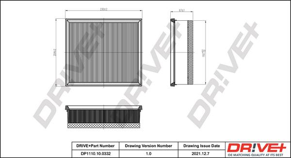 Dr!ve+ DP1110.10.0332 - Въздушен филтър vvparts.bg