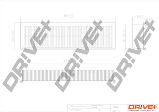 Dr!ve+ DP1110.10.0377 - Въздушен филтър vvparts.bg