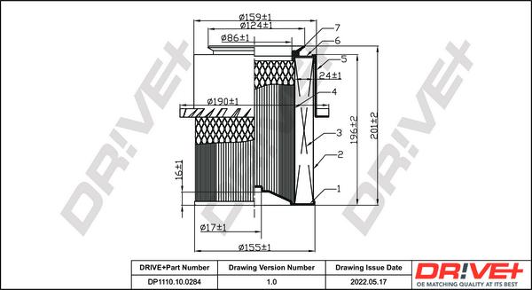 Dr!ve+ DP1110.10.0284 - Въздушен филтър vvparts.bg