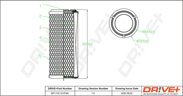 Dr!ve+ DP1110.10.0740 - Въздушен филтър vvparts.bg