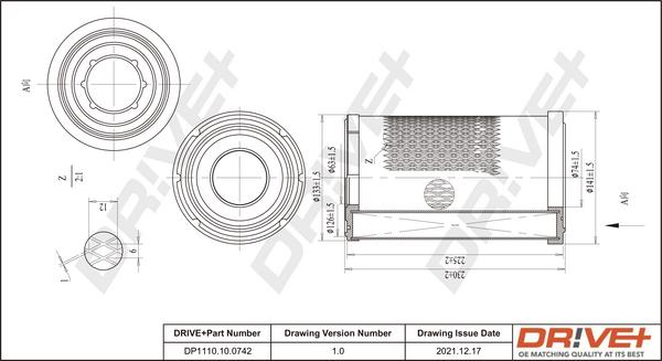 Dr!ve+ DP1110.10.0742 - Въздушен филтър vvparts.bg