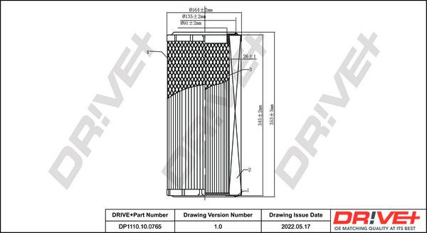 Dr!ve+ DP1110.10.0765 - Въздушен филтър vvparts.bg